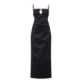 Astonhall Rhinestone Trim Ruched Dress