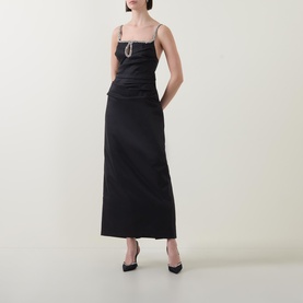 Astonhall Rhinestone Trim Ruched Dress