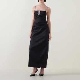 Astonhall Rhinestone Trim Ruched Dress