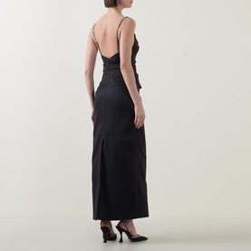 Astonhall Rhinestone Trim Ruched Dress