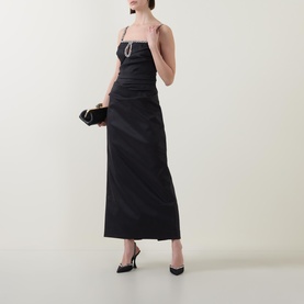 Astonhall Rhinestone Trim Ruched Dress
