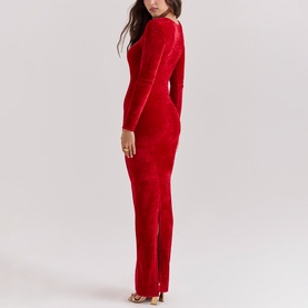 Aria Chenille Sweetheart Fitted Dress