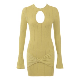 Aziza Ribbed-Knit Fitted Mini Dress