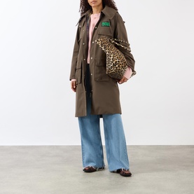 Ruffle Collar Waterproof Parka Jacket