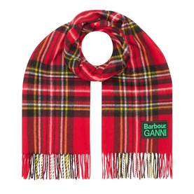 Logo Tartan Fringed Scarf