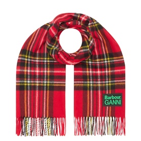 Logo Tartan Fringed Scarf