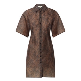 Lace Print Mini Shirt Dress