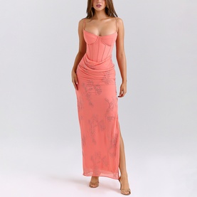 Carmella Hand-Beaded Gown Dress