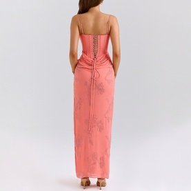 Carmella Hand-Beaded Gown Dress