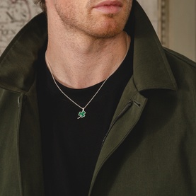 &Eacute;ire Malachite Shamrock Necklace