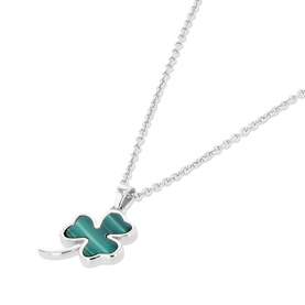 &Eacute;ire Malachite Shamrock Necklace