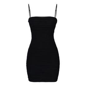 Ella Ruched Mesh Fitted Mini Dress