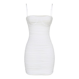 Ella Ruched Mesh Fitted Mini Dress