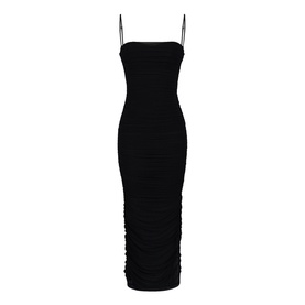 Fornarina Ruched Mesh Form-Fitting Dress