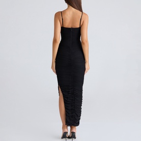 Fornarina Ruched Mesh Form-Fitting Dress