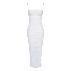 Fornarina Ruched Mesh Form-Fitting Dress