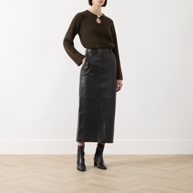 Mira High-Rise Leather Pencil Skirt