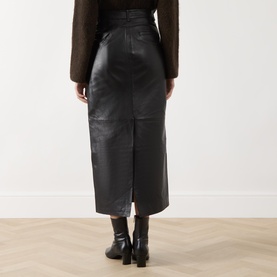Mira High-Rise Leather Pencil Skirt