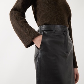 Mira High-Rise Leather Pencil Skirt