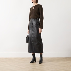 Mira High-Rise Leather Pencil Skirt