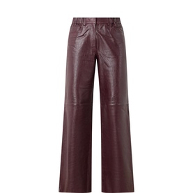 Darle Faye Wide Leg Leather Trousers