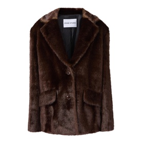 Evyn Single-Breasted Faux Shearling Jacket