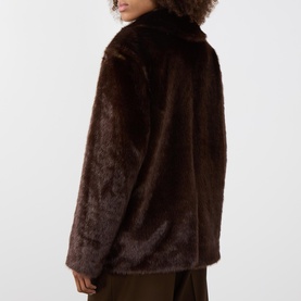 Evyn Single-Breasted Faux Shearling Jacket