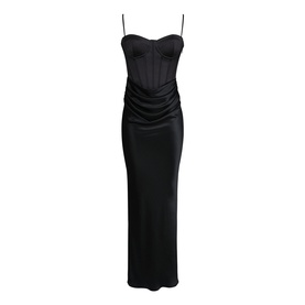 Valentina Satin Draped Corset Dress