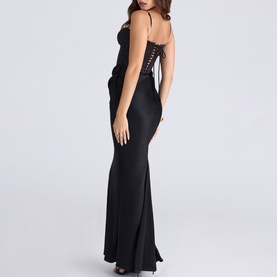 Valentina Satin Draped Corset Dress