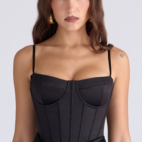 Valentina Satin Draped Corset Dress