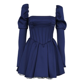 Venetia Satin Puff Sleeve Mini Dress