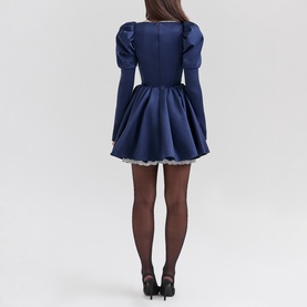 Venetia Satin Puff Sleeve Mini Dress