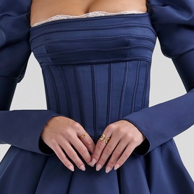 Venetia Satin Puff Sleeve Mini Dress