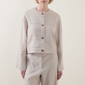 Gabby Collarless Overshirt