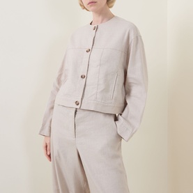 Gabby Collarless Overshirt