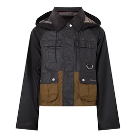 Liza Logo Colour-Blocked Wax Jacket