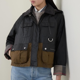Liza Logo Colour-Blocked Wax Jacket