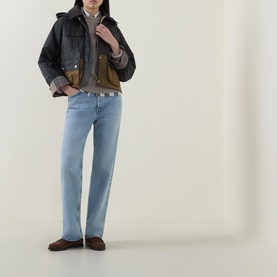 Liza Logo Colour-Blocked Wax Jacket