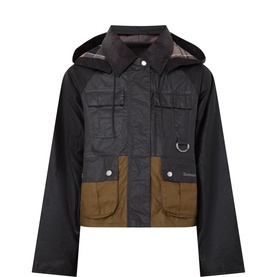 Liza Logo Colour-Blocked Wax Jacket