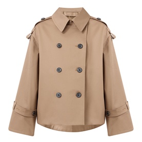 Alisandra Double-Breasted Short Trench Coat