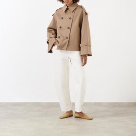 Alisandra Double-Breasted Short Trench Coat