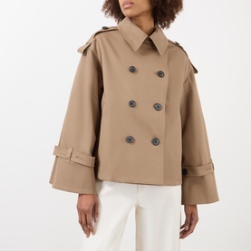 Alisandra Double-Breasted Short Trench Coat