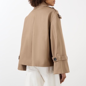 Alisandra Double-Breasted Short Trench Coat