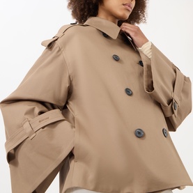 Alisandra Double-Breasted Short Trench Coat
