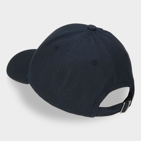 Hugo Boss Zed Logo Baseball Cap in navy cotton, rear view showing curved visor, six-panel construction and adjustable fastening