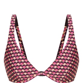 Geometric Print Bikini Top