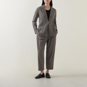 Pinstripe Single-Breasted Blazer