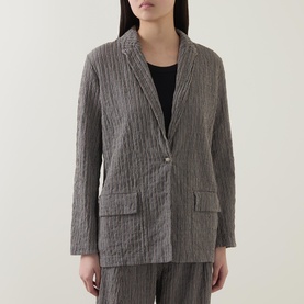 Pinstripe Single-Breasted Blazer