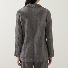 Pinstripe Single-Breasted Blazer
