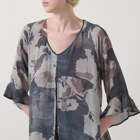 Front Pleat Printed Dress